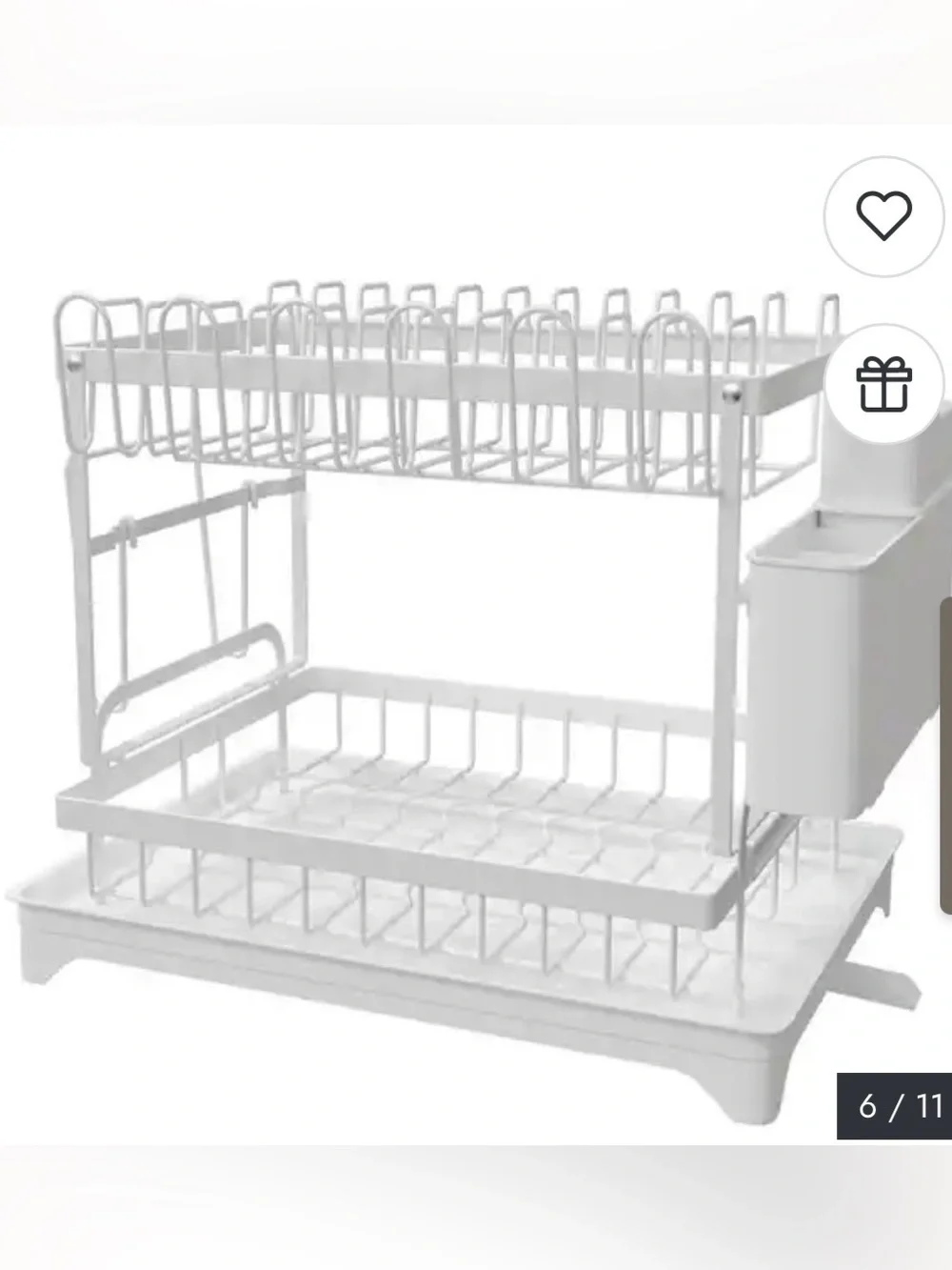 2 two tires dish drying rack with drain dish tray